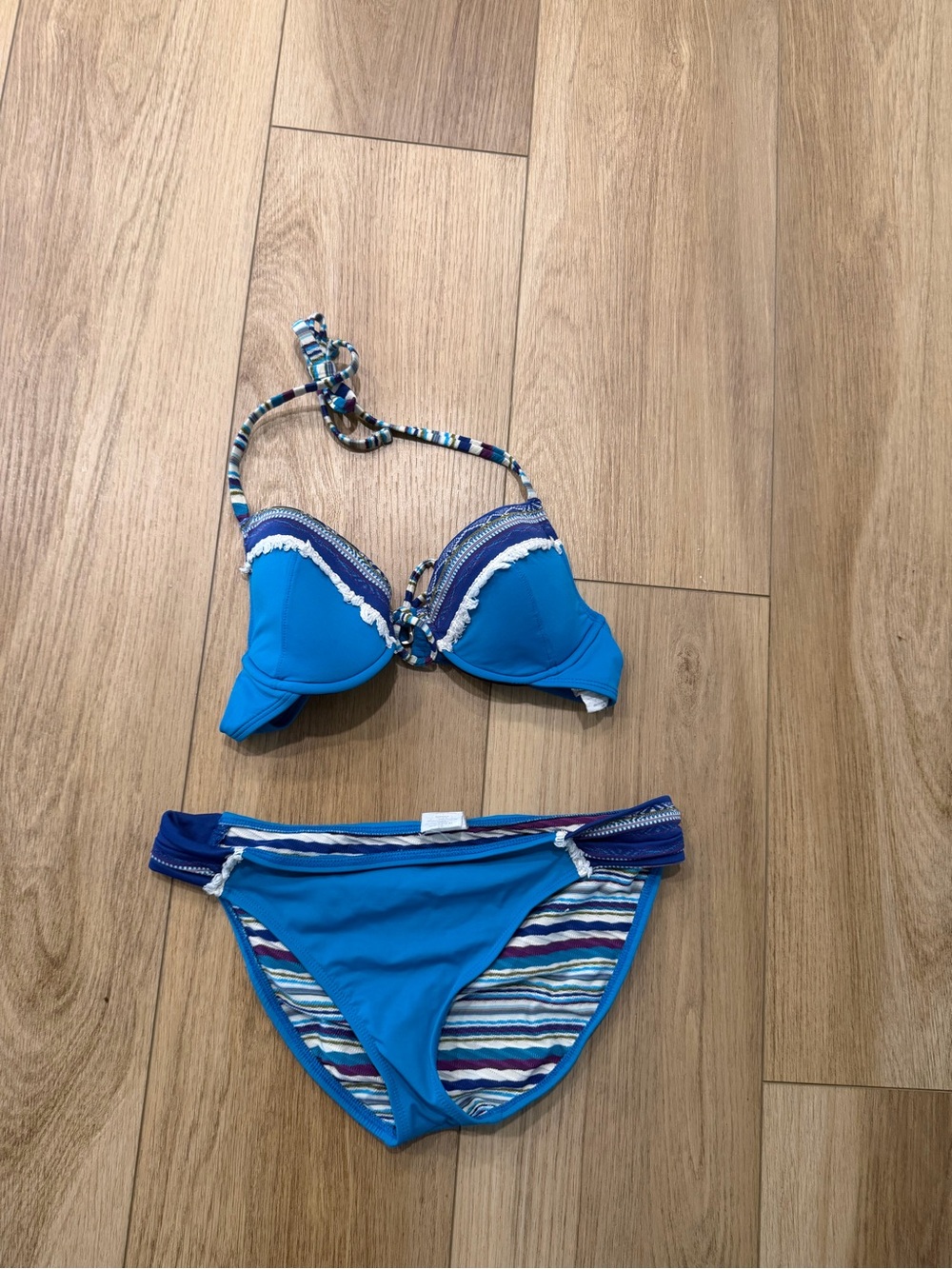 Y2K Lucky Brand Women’s Blue Two-Piece Swim Set - Blue